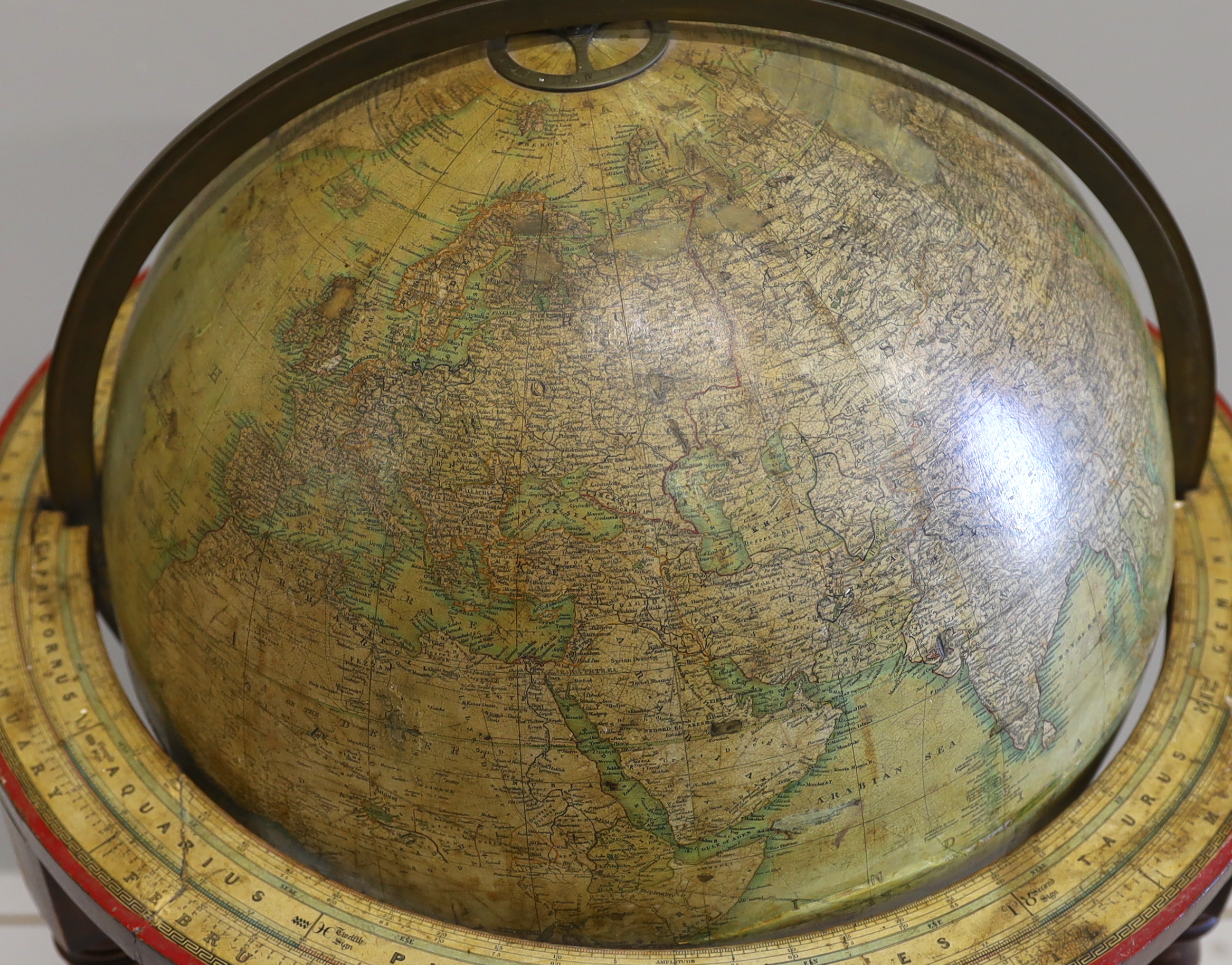 A 19th century Malby 18 inch library globe on stand